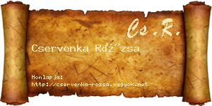 Cservenka Rózsa névjegykártya