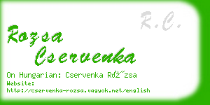 rozsa cservenka business card